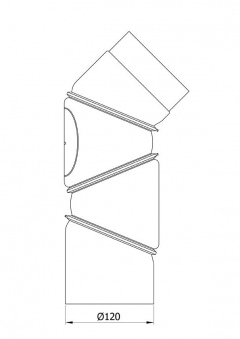 Ofenrohr Bogenknie 4tlg verstellbar 0-90° Ø120mm Stahl schwarz mit Tür Bild 1